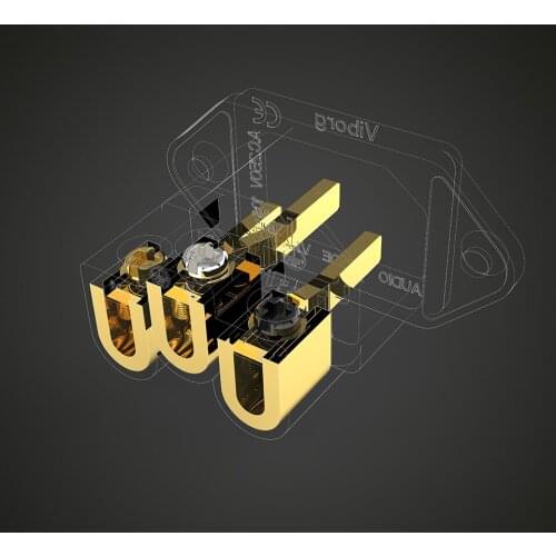 Viborg VI06BG High Quality Pure Copper Gold plated Audio Grade IEC Inlet Socket