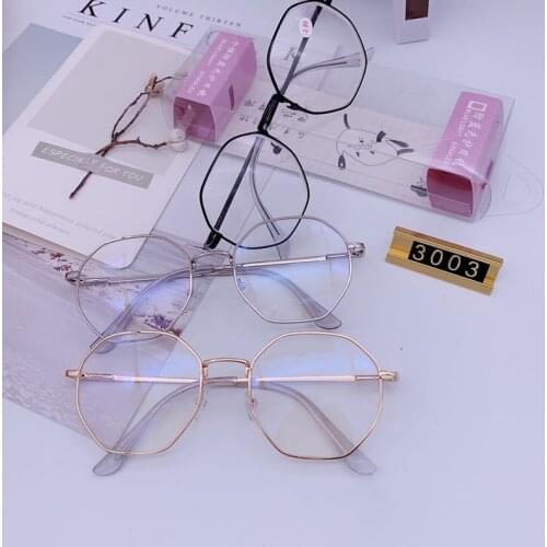 Vintage Anti Blue light Glasses Frame Octagonal Lens Myopia Optical Mirror Simple Metal Women Men Transparent Eyewear Frames