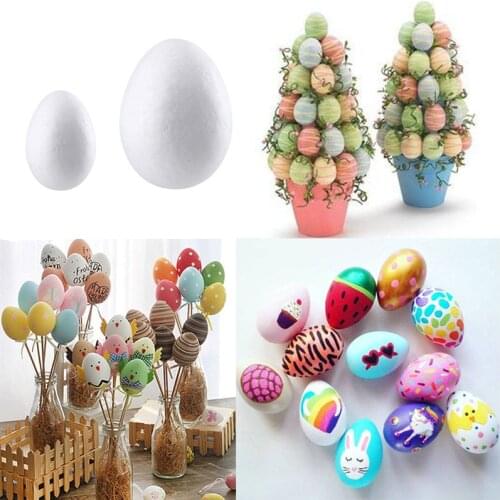 50pcs Easter egg Styrofoam Foam Eggs Easter Decorations For Home DIY Graffiti Painted Eggs Ball Easter Decor Party Kids Gift toy