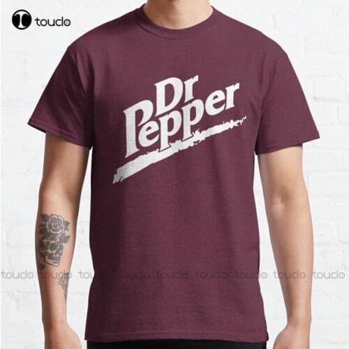 New Dr Pepper 90S Maroon Background Classic T-Shirt White Shirt Women Cotton Tee Shirt S-5Xl Unisex