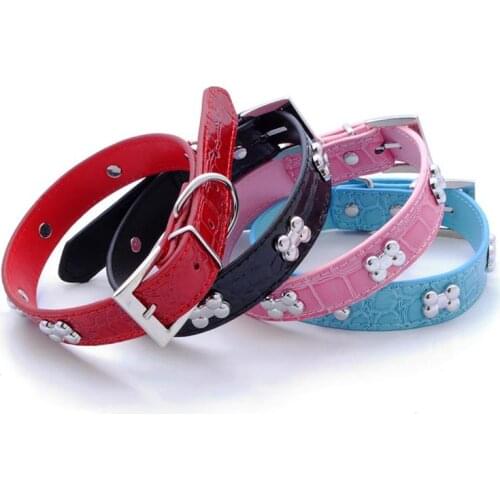 1pcs Pet Collar Fashion Metal Bone Adjustable Dog Collar Cat Collar Puppy Collar for Pet