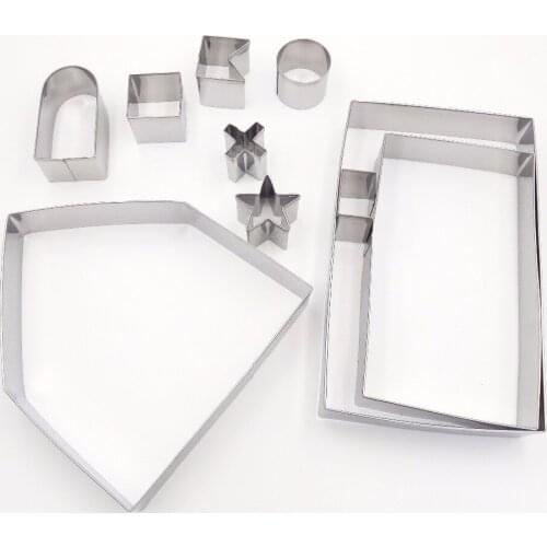 10pcs/set Stainless Steel Christmas Cookie Cutters 3D Cake Cookie Mold Fondant Cutter DIY Baking Tools