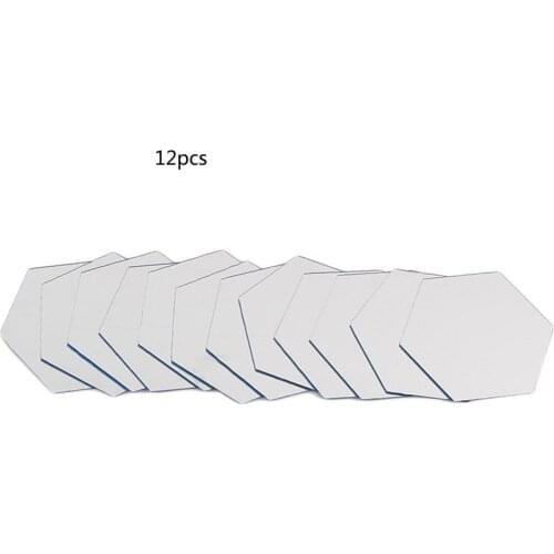 12PCS Hexagon Removable Waterproof Self-adhesive Mirror Stickers Home Bathroom Kitchen Wall Stickers Kitchen Decoration