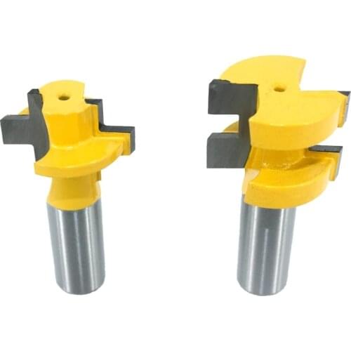 2pcs 12MM 1/2inch Shank T-Slot Square Tooth Tenon Milling Cutter Carving Router Bits for Wood Tool Woodworking MC03240