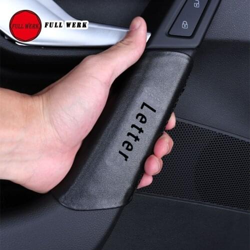 4pcs/set Leather Car Inner Door Handle Pull Cover Decoration Wrap Protector for Touareg 19 Interior Accessories Hand Sewing