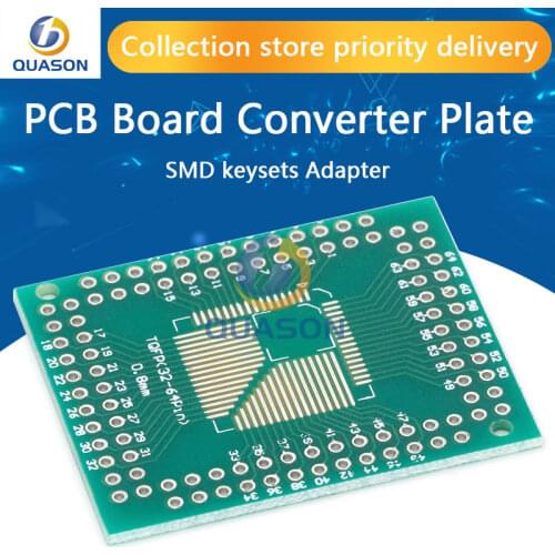 5pcs Fqfp tqfp 32 44 64 80 100 lqfp smd keysets Adapter PCB Board Converter Plate 0.5/0.8 mm