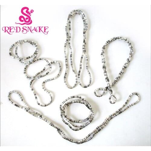 RED SNAKE 5pcs Wholesale Bendy Fashion Flexible Silver plated +Black Mixedcolor Snake Necklace 90cm*5mm Larger