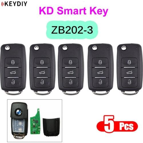 5PCS/LOT KEYDIY ZB Remote ZB202-4 Multi-functional B5 Type 202AJ Smart Car Key for KD-X2 Fit More than 2000 Models