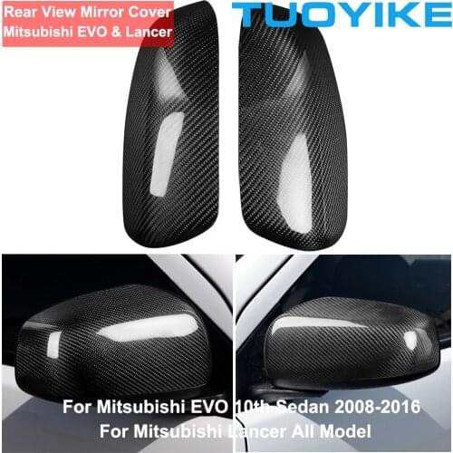 LHD RHD Car Styling Carbon Fiber Rear Mirror Rearview Cover Trim Sticker Exterior For Mitsubishi EVO Evolution 10th Sedan Lancer
