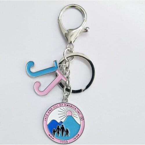 Greek Greece Sorority Fraternity Organizationpink And Blue Color Jack & Jill Charm Keychain Keyrings