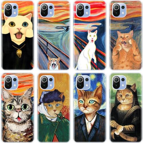 Funny Cat Dog Art Aesthetics Case for Xiaomi Mi POCO X3 NFC M3 F3 11X 11i 11 Ultra Note 10 S 10i 10T Pro 11 Lite 5G Soft Cover