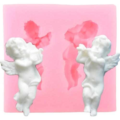 3D Angel Baby Silicone Molds Cupcake Topper Fondant Wedding Cake Decorating Tools Chocolate Candy Polymer Clay Mold