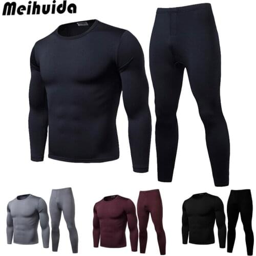 Hirigin High Quaility Brand New Mens Winter Ultra-Soft Fleece Lined Thermal Top Bottom Long John Underwear Set
