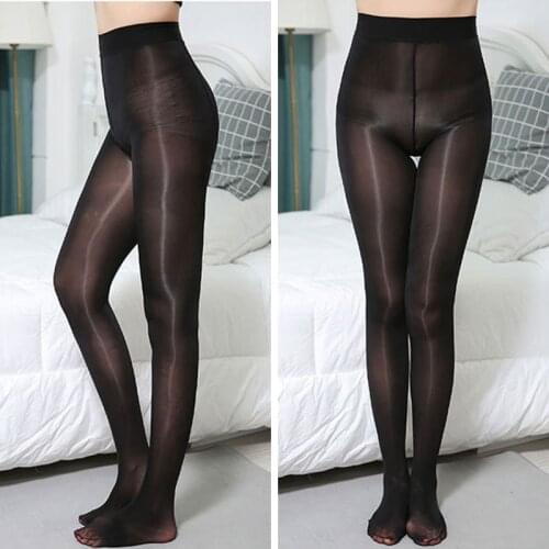 Plus Size Womens Pantyhose Sexy Widen Waist Transparent Thin Big Size Shiny Oil Pantyhose Indestructible Tights Large Sizes