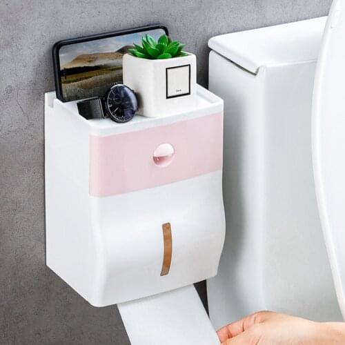 Creative Paper Holders With Drawer Toilet Sanitary Napkin Box Tissue Shelf Waterproof Washroom Bathroom Tissue Box Storage Rack