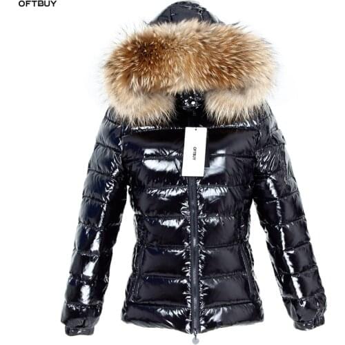 MENINA BONITA Winter Jacket Women Real Fur short Coat natural Raccoon Fur Collar Parka Duck Down jacket waterproof Streetwear