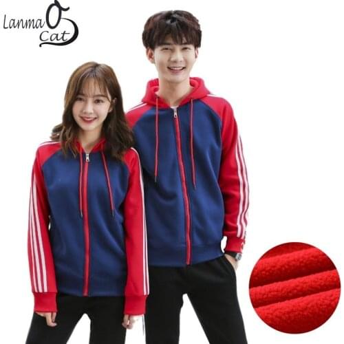 Lanmaocat Ladies Casual Hoodies Men Patchwork Hooded Spring Autumn Winter Man Female Clothes Plus Sizes Coat Free Shipping