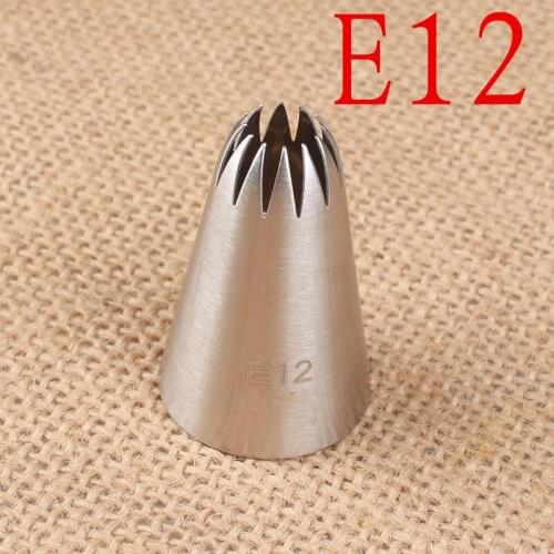 Maifu E12# 12 Tooth Cream Decorating Mouth 304 Stainless Steel Baking DIY Tool Medium