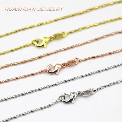 Fashion Statement Women 3 PCS Link Chain Necklace 1mm Copper Stainless Steel Chokers Chains Wholesale Price Jewelry 18inch B3385