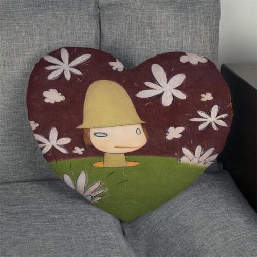 Custom Yoshitomo Nara Heart Pillow Cover Custom Zipper Pillowcase Cover Wedding Home Office Decorative 1pcs custom