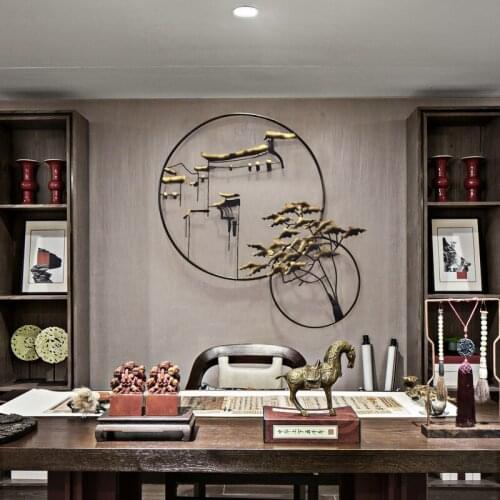 New Chinese Style The Three-dimensional Wrought Iron Wall Decor Hotel Stairs Corridor Soft Outfit Wall Hanging Decor Contracted