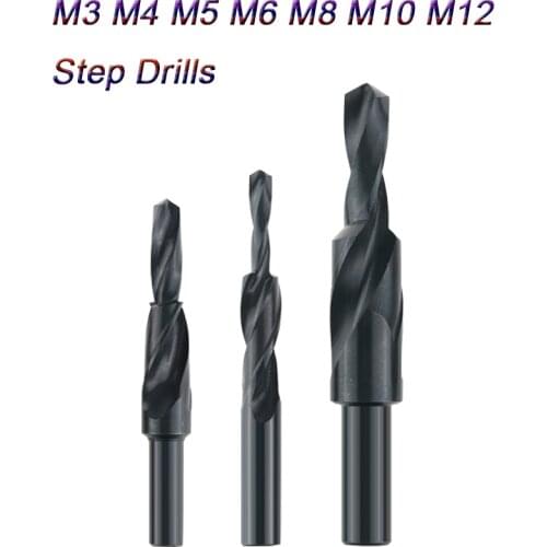 Screws Holes Counterbore Twist Step Drill Dual Cutting Bit HSS for Metal 90 180 Degree M3 M4 M5 M6 M8 M10 M12 Countersink ing