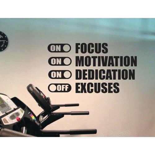 Personalized motivational slogan gym wall stickers vinyl customizable slogan fitness wall stickers 3A23