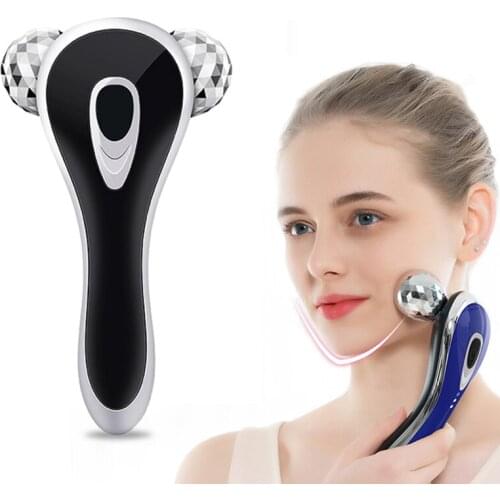 Face Lifting Roller Massager Micro-current Nutrition Importer Body Slimming Skin Tightening V Face Shaper 3 Levels Speed