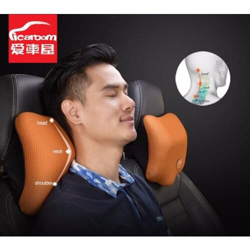 ICAROOM 3D Memory Cotton Car Neck Pillows Neck Headrest Breathable Vehicular Pillows Seat Neck Pillows Car-styling Accessories