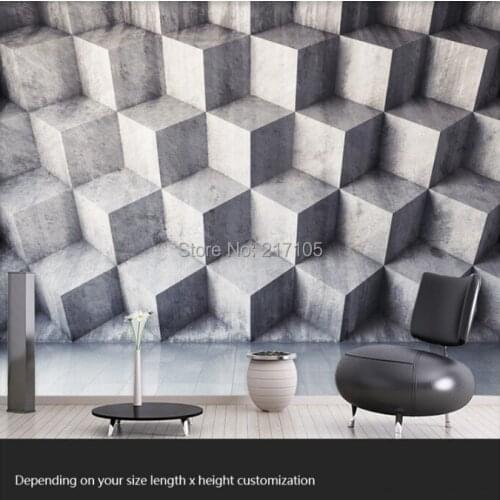 Custom photo wallpaper, 3D geometric box for the living room bedroom dining background wall, waterproof embossed wallpaper