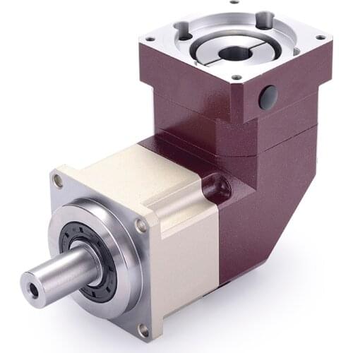 Right angle 90 degree helical gear planetary reducer gearbox 15:1 to 100:1 for 130mm AC servo motor input shaft 22mm