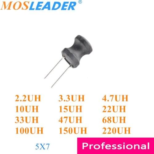 Mosleader 1000pcs 5x7 0507 2.2UH 3.3UH 4.7UH 10UH 15UH 22UH 33UH 47UH 68UH 100UH 150UH 220UH 5*7 DIP H Power inductors