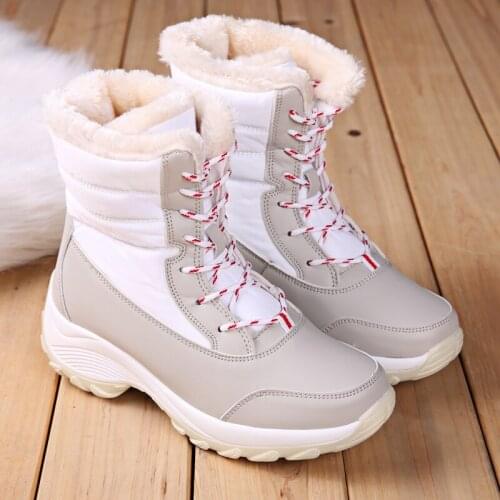 Similarfree Winter Boots Women Rubber Lace-Up 35-42 Winter Shoes Women Casual Sneakers botines rojos mujer Snow Boots Tenis Shoe