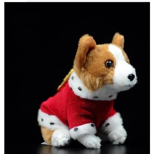 Cute 12cm Corgi Dog Hang Doll Corgi Dog Key Chain Simulation Doll Plush Toys For Gifts