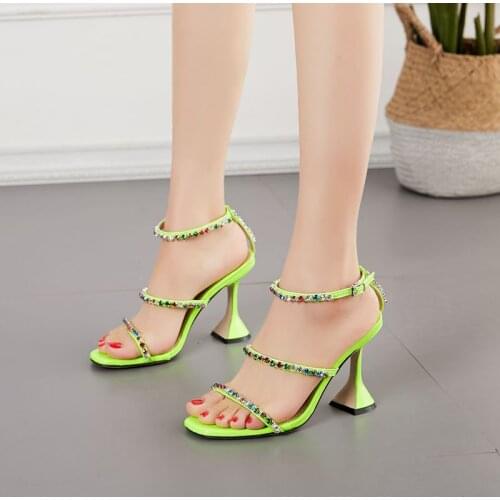 2019 NEW Fashion Summer Sandals Open Toe High Heels Women Thin Heels Gladiator Shoes Heel Sandals Pumps Size 35-42
