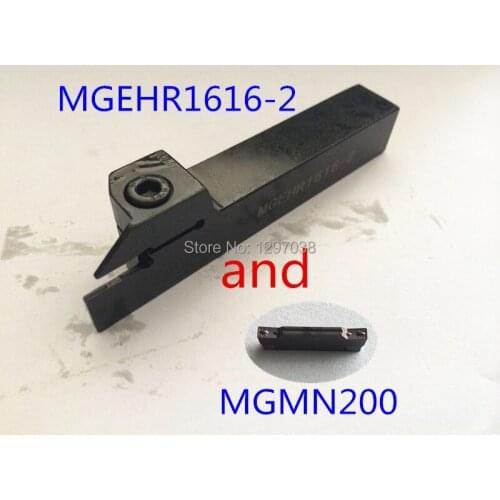 1PCS MGEHR1616-2 External Grooving Turning Lathe Tool Holder and 1PCS MGMN200 LDA Carbide Grooving Inserts