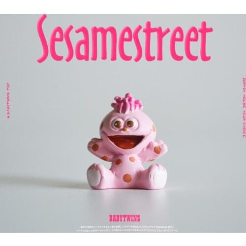 12PCS/lot 3cm High quality resin material Sesame Street pink strange ornament model DIY decorative ornaments
