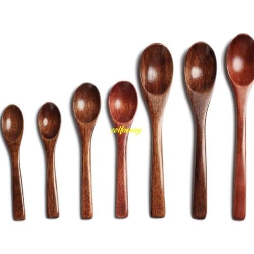 200pcs/lot 10cm 11cm 15cm 16cm Longth Wooden Spoons Honey Sugar Spice Ice Cream Wood Spoon Children Kids Tableware