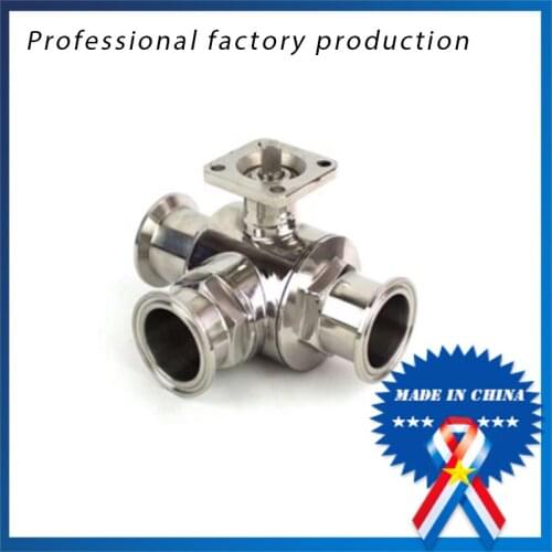 3/4 inch Sanitary Stainless Steel High Platform 3 Way Ball Valve Quick Connect Quick with Bracket