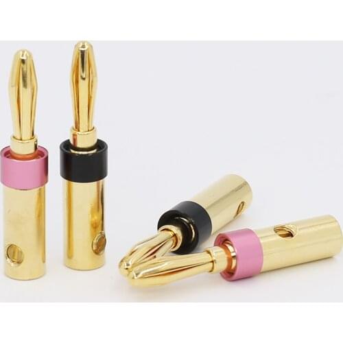 4pcs Hifi Gold Plated Speaker Banana plug Speaker Banana Adapter for DIY speaker cable