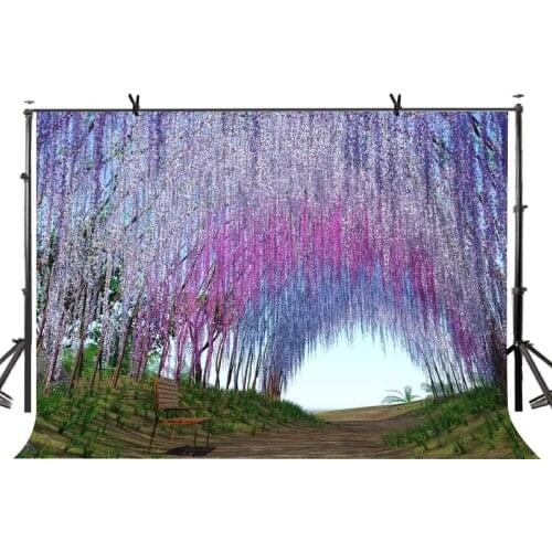 7x5ft Natural Scenery Backdrop Suburban City Picture with Green Grass and Flowers for Photo Shoot Photography Background Props