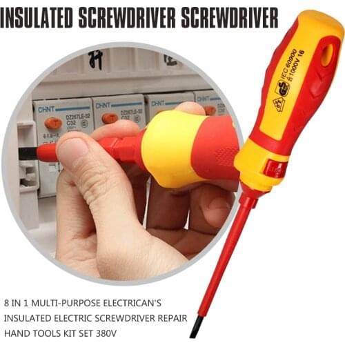 8 In 1 Multi-purpose Electricans Insulated Electric Screwdriver Repair Hand Tools Kit Set 380v