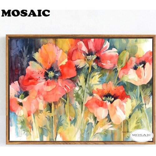 Abstract poppy Photo Custom DIY 5D Diamond Painting 100% full square drill Cross Stitch For Gift Embroidery Rhinestones wall art