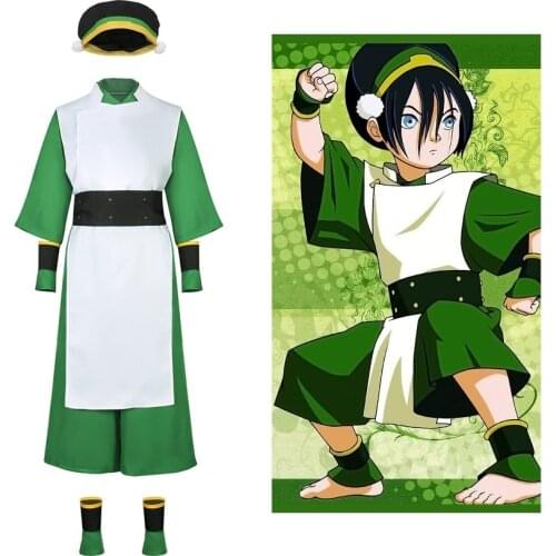 Avatar: The Last Airbender Toph bengfang Cosplay Costume Full Set Uniform TophBeifong Outfits for Avatar Halloween Cosplay