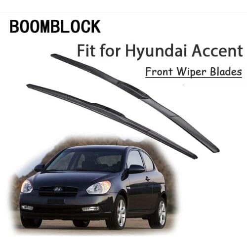 BOOMBLOCK 2PCS High Quality Front Windshield Wiper Blades For Hyundai Accent 2017 2016 2015 2014-2000 Accessories