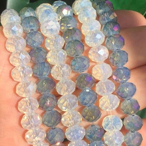 4mm High Quality Purple White Austria Rondelle Crystal Glass Beads Faceted Loose Spacer Beads For Jewelry Making Diy Bracelet