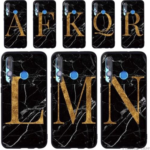 Case for Huawei P Smart 2019/Huawei P Smart Plus 2019 Initials Name/26 Letter Soft Silicone Protective Cover Mobile Phone Case