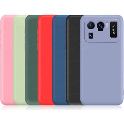 For Xiaomi Mi 11 Ultra Case Mi 11 Ultra Liquid Silicone Shockproof Bumper Soft TPU Phone Back Cover Mi 11 Lite Pro Ultra Case