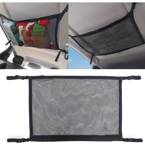 For Mercedes-Benz Vito W447 V Class Car Ceiling Storage Net Pocket Car Roof Storage Bag Zipper Polyester Mesh Pouch Organizer