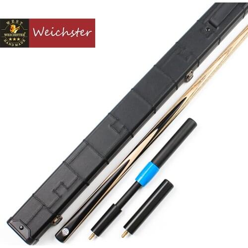 Weichster One 1Piece Hand Made Snooker Pool Cue Maple Ebony Traditional Cue with Case Set
